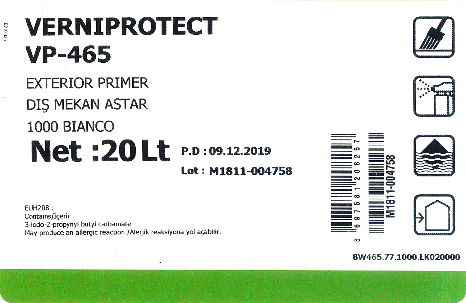 Vernıprotect Vp-465 Su Bazlı Beyaz Astar | Woodsol.com.tr görseli